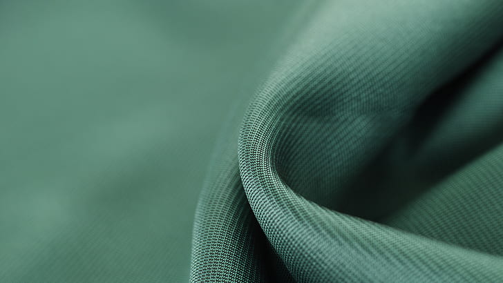 fotografi makro, hijau, close up, tekstil, lipatan, makro, teal green, teal, 8k uhd, Wallpaper HD
