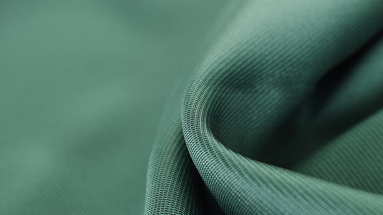 fotografía macro, verde, de cerca, textil, pliegue, macro, verde azulado, verde azulado, 8k uhd, Fondo de pantalla HD HD wallpaper