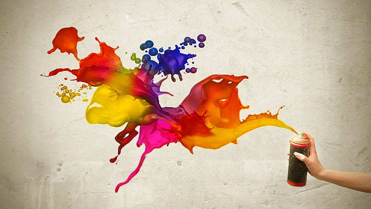 Spray Paint Can Graffiti Colorful HD, цифрови / произведения на изкуството, цветни, графити, боя, кутия, спрей, HD тапет