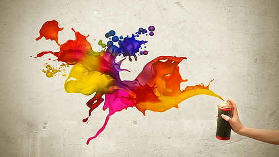 Spray Paint Can Graffiti Kolorowe HD, cyfrowe / grafika, kolorowe, graffiti, farba, puszka, spray, Tapety HD HD wallpaper