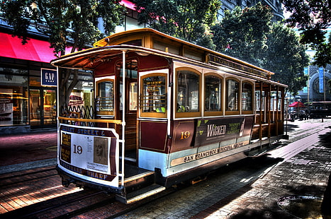 Сан-Франциско, трамвай, винтаж, автомобиль, HD обои HD wallpaper