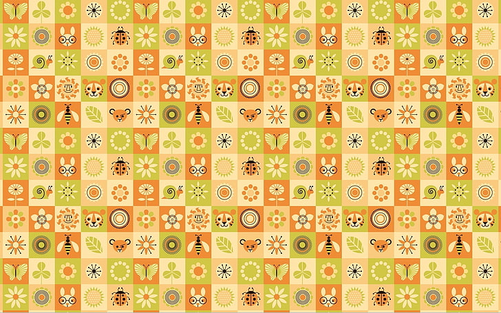 animal xadrez laranja e verde imprimir papel de parede, textura, fundo, listras, padrão, cor, HD papel de parede