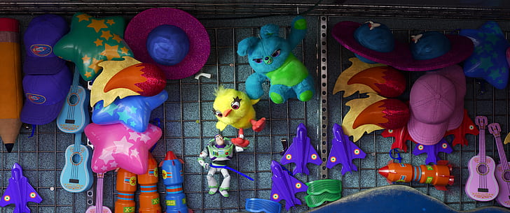 Movie, Toy Story 4, Bunny (Toy Story), Buzz Lightyear, Ducky (Toy Story), HD wallpaper