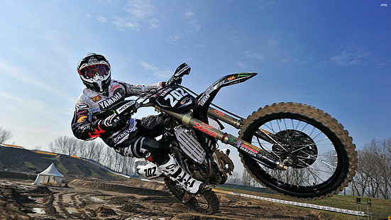 sport, 3840x2160, motocross, Yamaha, hd, 4K, Tapety HD HD wallpaper