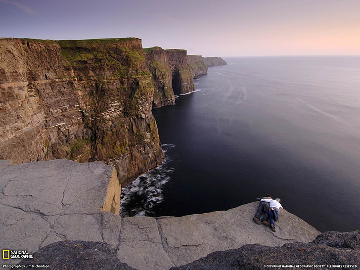 Cliffs of Moher Ireland-National Geographic Wallpa.., gray cliff, HD wallpaper