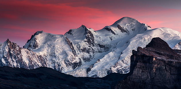 خلفية جبال الألب الجبلية ، مونت بلانك ، الجبال ، الطبيعة، خلفية HD HD wallpaper
