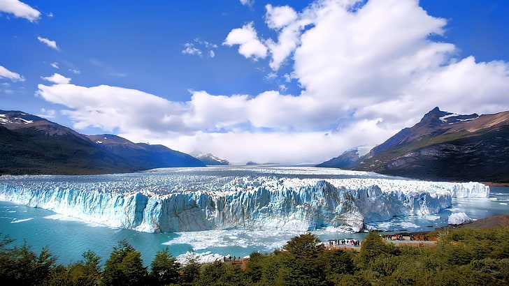 papel de parede digital de cachoeiras, Argentina, paisagem, natureza, geleiras, HD papel de parede