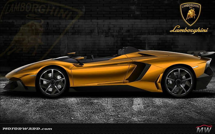 Lamborghini Aventador J, ламбо, ламборджини, золото, авентадор j, автомобили, HD обои