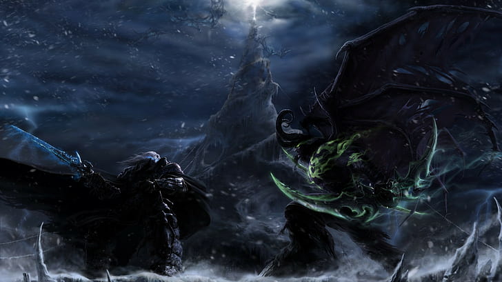Arthas ، Illidan Stormrage ، ألعاب الفيديو ، Warcraft III ، Illidan ، World of Warcraft، خلفية HD