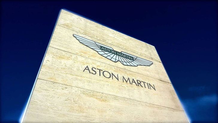 aston martin, car, fast, logo, sign, sky, speed, super car, HD wallpaper
