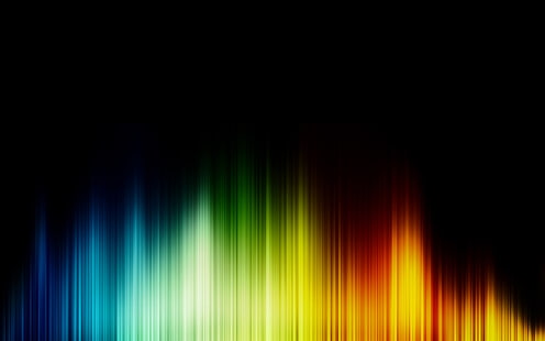 illustration abstraite multicolore, coloré, abstrait, spectre, spectre audio, arcs-en-ciel, art numérique, formes, lignes, Fond d'écran HD HD wallpaper