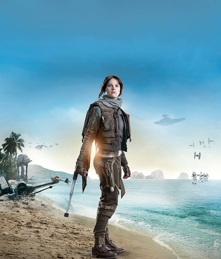 Rogue One: A Star Wars Story, Felicity Jones, Jyn Erso, 4K, Fondo de pantalla HD, fondo de pantalla de teléfono
