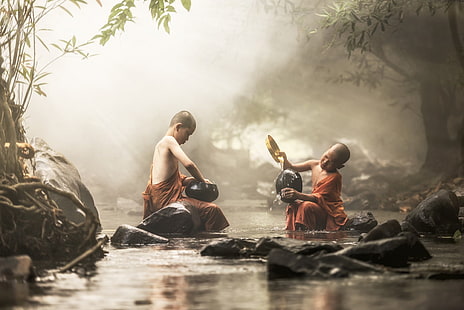 monjes, Tailandia, Fondo de pantalla HD HD wallpaper