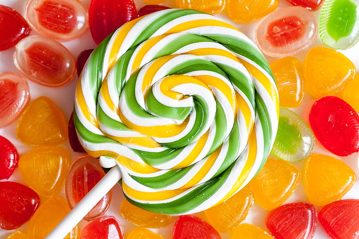 colorful, candy, sweets, lollipops, sweet, lollipop, HD wallpaper