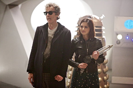 Fernsehshow, Doctor Who, 12. Doktor, Clara Oswald, Dalek, Jenna Coleman, Peter Capaldi, HD-Hintergrundbild HD wallpaper