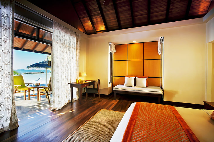 orange, Kurumba Maldives, room, tourism, Best Hotels of 2015, resort, vacation, travel, HD wallpaper