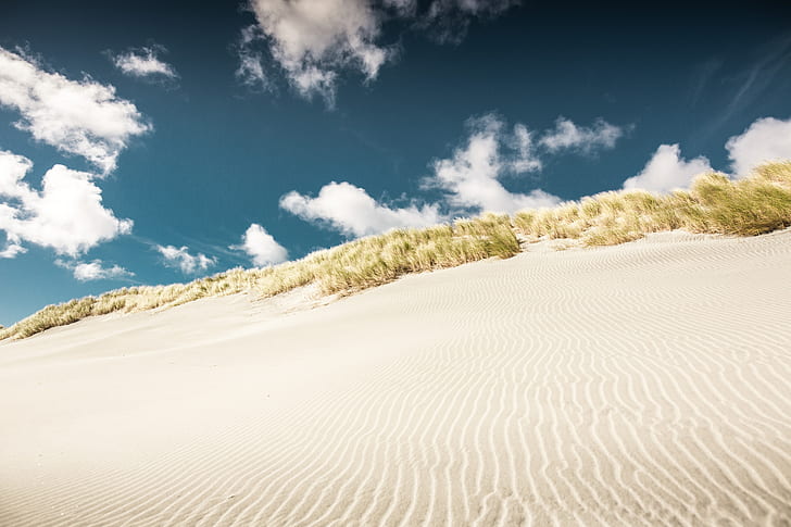 arena, nubes, paisaje, naturaleza, duna, Fondo de pantalla HD