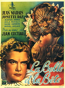 La bella y la bestia, Jean Cocteau, carteles de cine, La Belle et la Bête, póster de película, Fondo de pantalla HD HD wallpaper