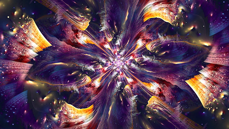 fractal, abstract, artwork, digital art, purple, HD wallpaper