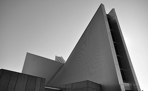 Modern Tokyo mimarisi, gri beton bina, siyah ve beyaz, peyzaj, mimari, Japonya, katedral, 2008, Tokyo, fotoğraf, nikon, Tokio, Tange, kenzo, HD masaüstü duvar kağıdı HD wallpaper