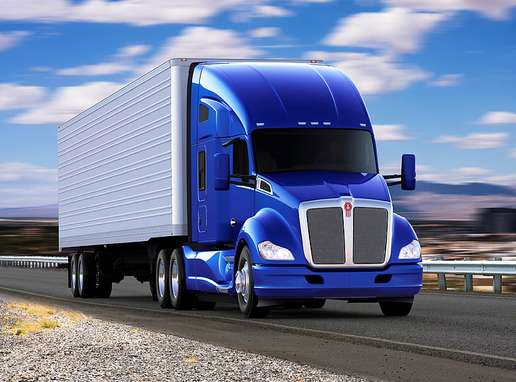 grande, equipamento, semi, trator, reboque, transporte, transporte, caminhão, veículo, HD papel de parede