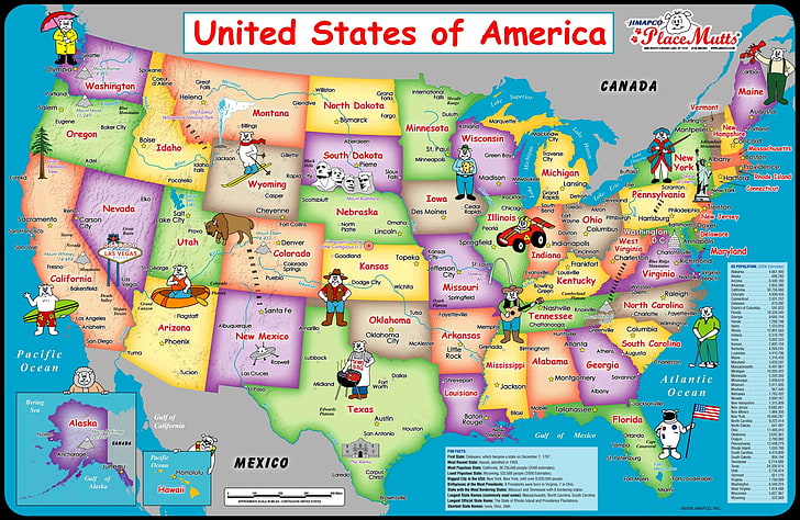 Разное, Карта США, Карта, США, Карта Соединенных Штатов Америки, Карта США, HD обои
