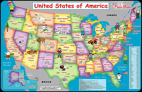 Verschiedenes, Karte der USA, Karte, USA, Karte der Vereinigten Staaten von Amerika, Karte der USA, HD-Hintergrundbild HD wallpaper
