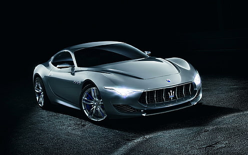 2014 Maserati Alfieri Concept, серебряные мазерати, maserati, концепция, 2014, альфиери, автомобили, HD обои HD wallpaper
