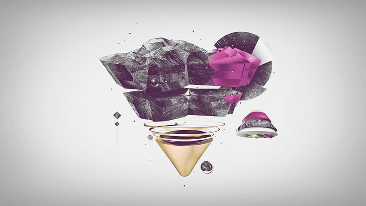 abstract, digital art, triangle, simple background, HD wallpaper