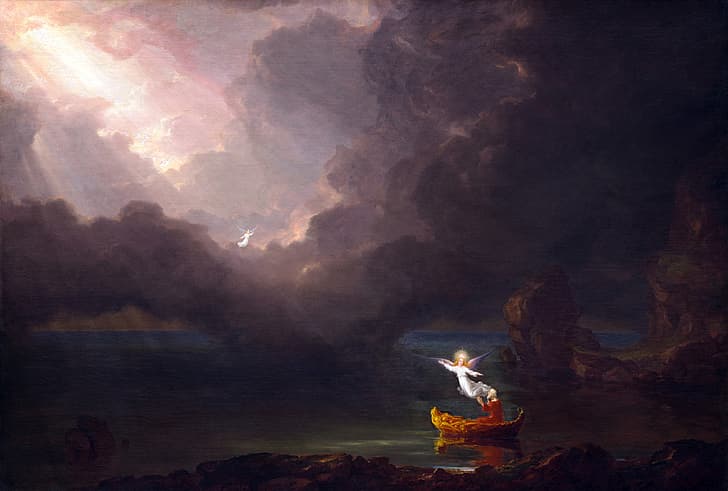 Thomas Cole, The Voyage of Life, peinture, art classique, The Voyage of Life: Old Age, Fond d'écran HD