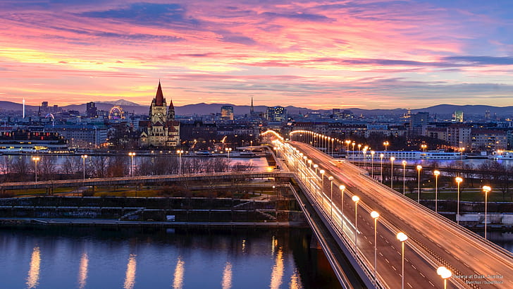 Wien in der Abenddämmerung, Österreich, Architektur, HD-Hintergrundbild