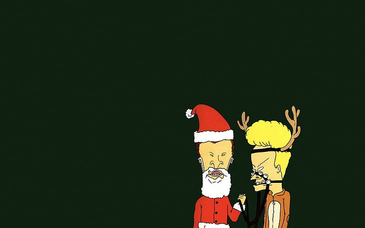 И, Beavis, Butt, Cartoon, Christmas, head, humor, HD тапет