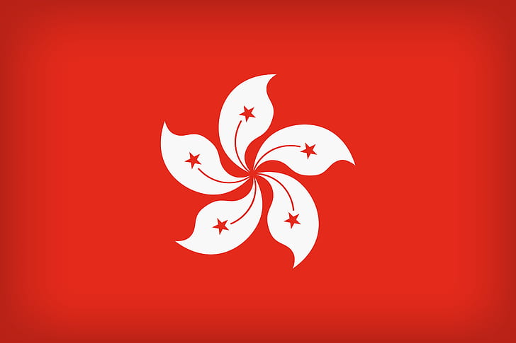Hong Kong, bandera, símbolo nacional, bandera grande de Hong Kong, bandera de Hong Kong, Fondo de pantalla HD