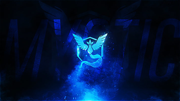 logo Mystic blu, Team Mystic, Pokemon Go, Sfondo HD