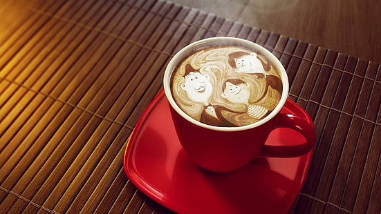 Kaffee, cool, nett, Essen, Morgen, 3d und abstrakt, HD-Hintergrundbild HD wallpaper