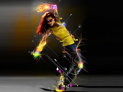 dança, colorido, dança, hip hop, dança de rua, HD papel de parede HD wallpaper