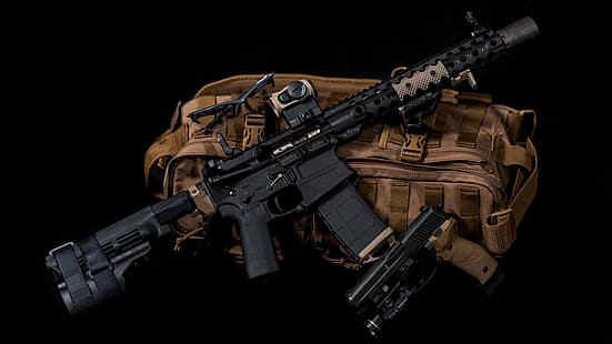 armas, rifle, arma, personalizado, assalto Rifle, ar 15, HD papel de parede HD wallpaper