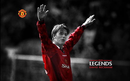 David Robert Joseph Beckham, Red Legends David Beckham tapet, Sport, Fotboll, röd, svart, England, bakgrund, HD tapet HD wallpaper