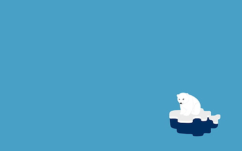 ilustração de urso polar, urso polar, gelo, minimalismo, HD papel de parede HD wallpaper