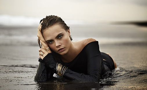 Cara Delevingne, Mädchen, Wasser, Model, Supermodel, HD-Hintergrundbild HD wallpaper