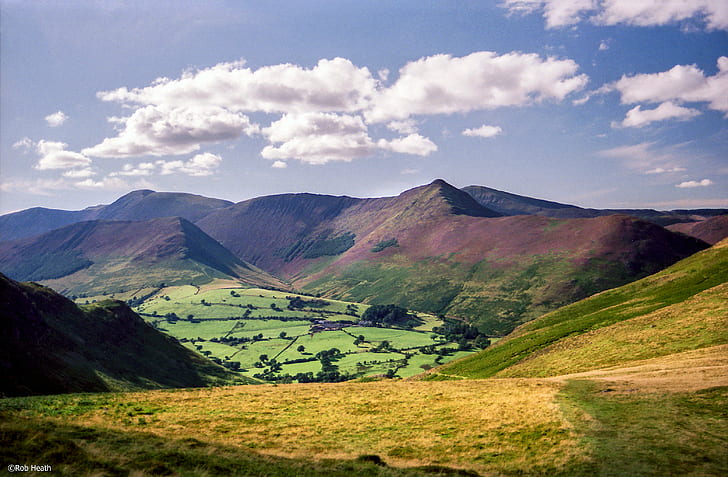 landscape photo of green and brown hills during daytime, Causey Pike, Grisedale Pike, landscape, photo, green, brown hills, daytime, mountains, fells, valleys, ridge, climbing, montagna, montana, berg, montagne, landscapes, scenery, scenic, hiking, trekking, lakeland, im, hugel, alpen, spitzen, picturesque, marche, alpes, footpaths, pics, roches, picco, cresta, nature, mountain, hill, outdoors, grass, meadow, summer, scenics, sky, rural Scene, cloud - Sky, HD wallpaper