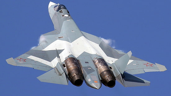 T-50, PAK FA, Videokonferens Ryssland, femte generationens fighter, Su-57, OKB imeni P. O. Sukhoi, lovande rysk multifunktionell, HD tapet HD wallpaper