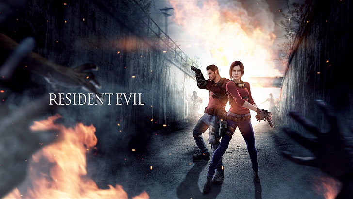 Resident Evil digital wallpaper, resident evil, claire redfield, chris redfield, HD wallpaper