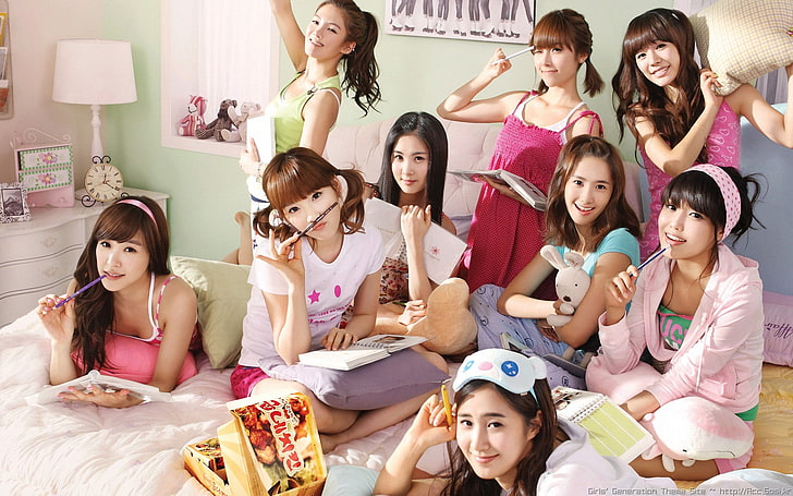 Girls' Generation, K-pop, Asian, women, group of women, brunette, HD wallpaper