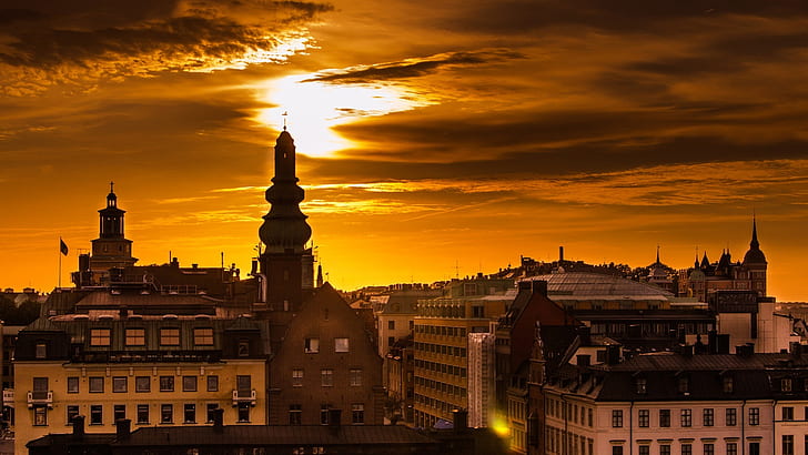 Stockholm, Sweden, morning, dawn, houses, buildings, city, Stockholm, Sweden, Morning, Dawn, Houses, Buildings, City, HD wallpaper