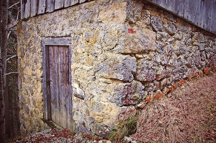 cabana, paredes de pedra, HD papel de parede