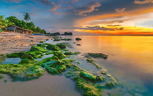 Apatot Beach In Philippines Exotic Asia Sunset Ultra Hd Wallpapers For Desktop Mobile Phones And Laptop 3840×2400, HD wallpaper HD wallpaper
