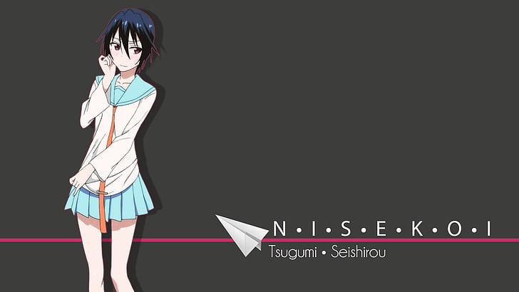 Ilustração de personagem de Tsugumi, anime, Nisekoi, uniforme escolar, Tsugumi Seishirou, HD papel de parede