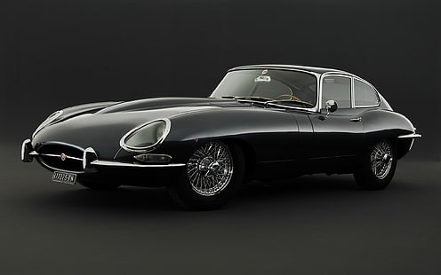 mobil, Jaguar (mobil), Jaguar E-Type, kendaraan, mobil hitam, Wallpaper HD HD wallpaper