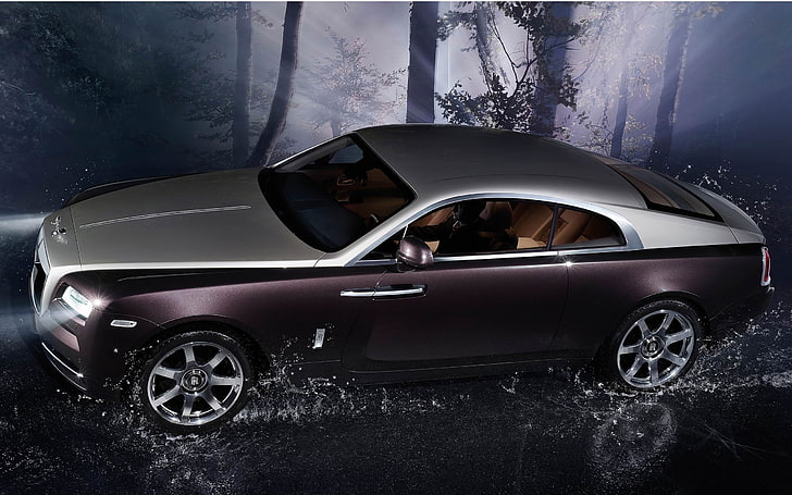 2014 Rolls-Royce Wraith Auto HD Desktop Wallpaper .., brown and gray Bentley Phantom coupe, HD wallpaper